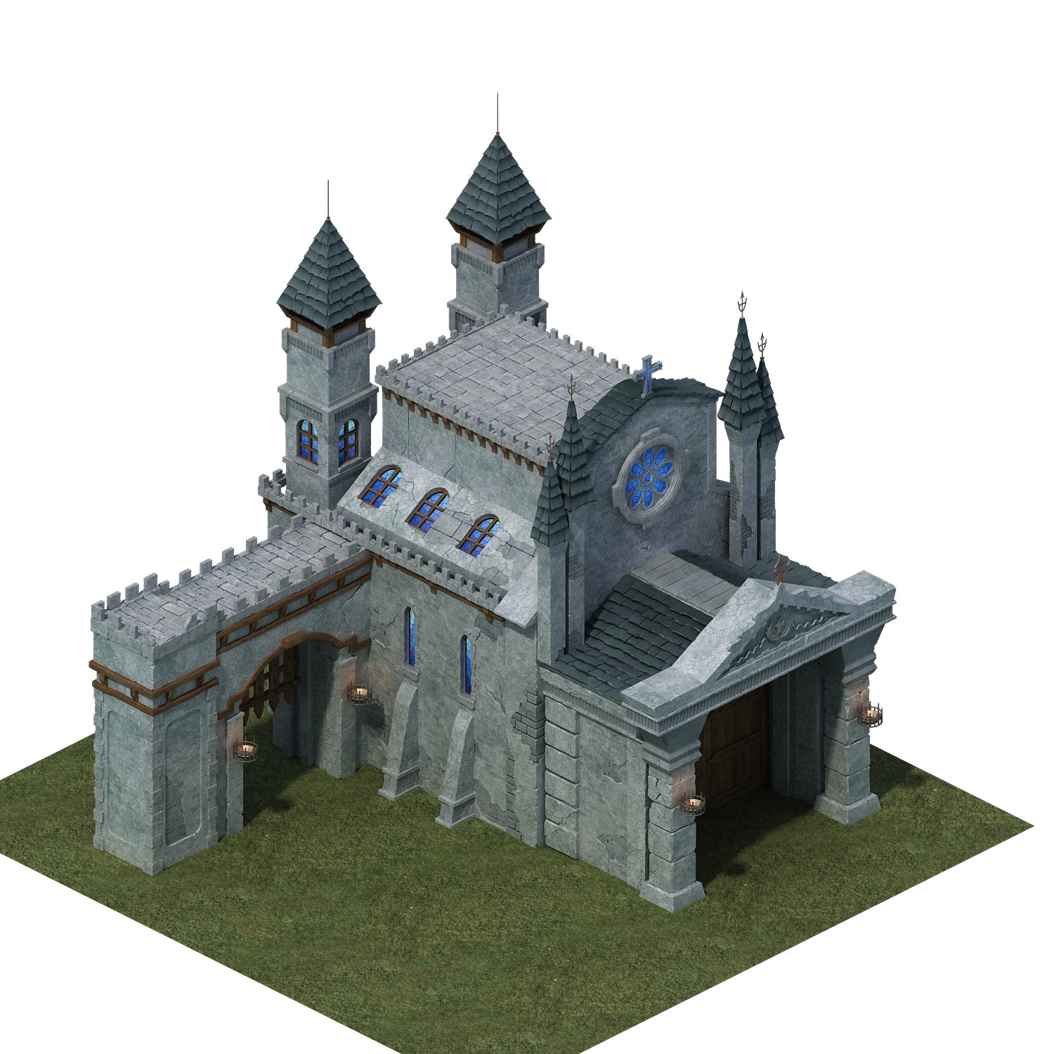 sennard hills - church building 02 3D Model .c4d .max .obj .3ds .fbx .stl .blend 