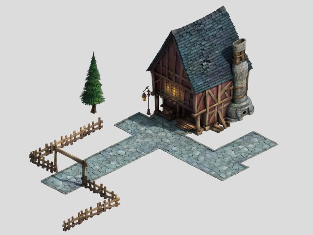 senad hills - houses Model 3D .c4d .max .obj .3ds .fbx .stl .blend 