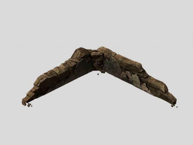 sennard - stone wall - damaged 3D-Modell .c4d .max .obj .3ds .fbx .stl .blend 