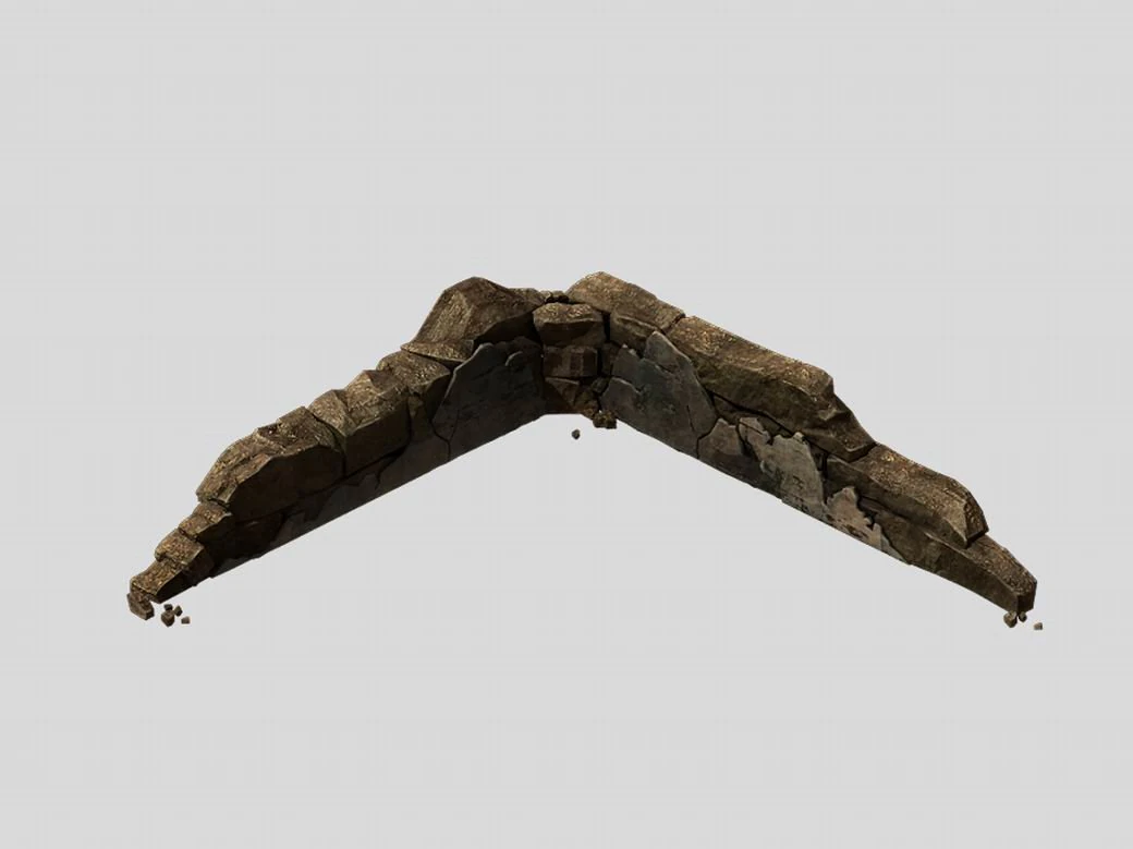 sennard - stone wall - damaged 3D Model .c4d .max .obj .3ds .fbx .stl .blend 