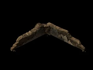sennard - stone wall - damaged 3D Model