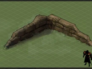 sennard - stone wall - damaged 3D Model
