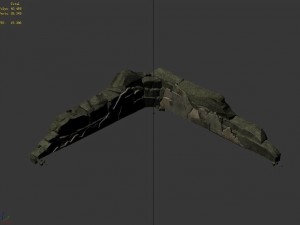 sennard - stone wall - damaged 3D-Modell