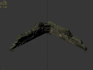 sennard - stone wall - damaged 3D Model