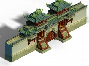 gang building - city gate 3D Model