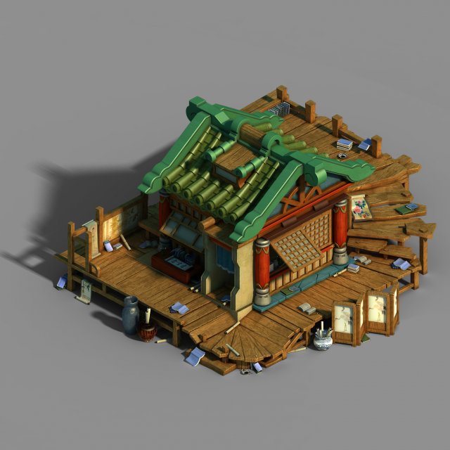 gang building - junior college 3D Model .c4d .max .obj .3ds .fbx .stl .blend