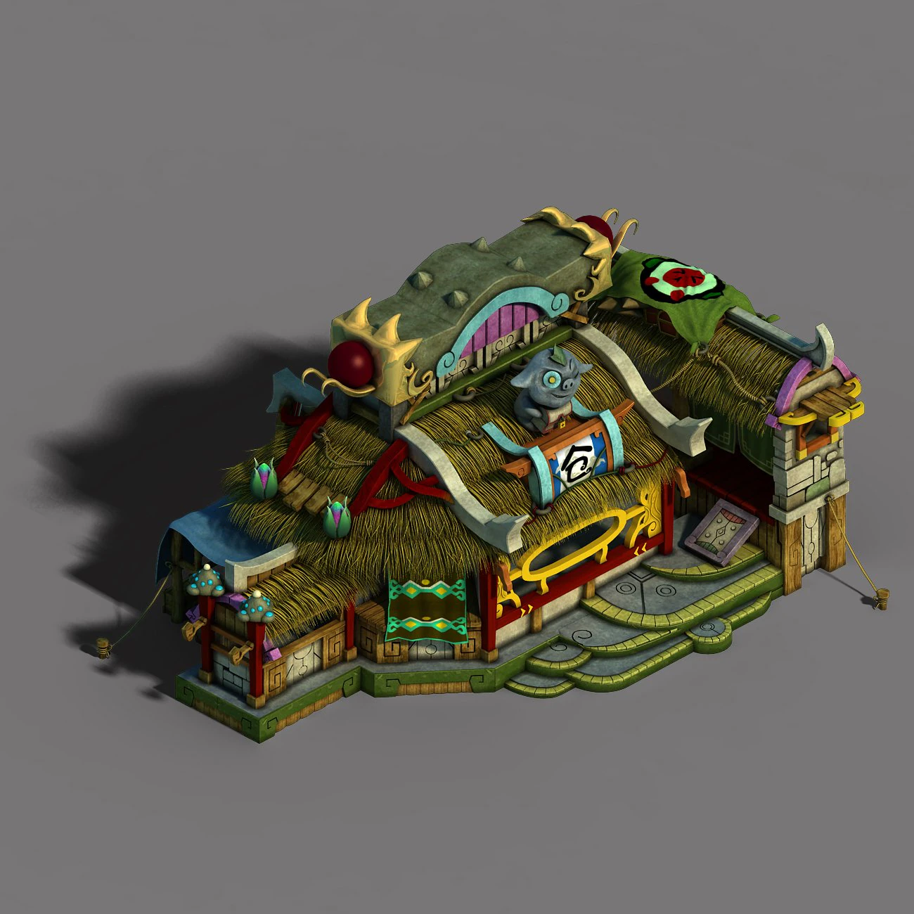 gang building - advanced warehouse 3D Model .c4d .max .obj .3ds .fbx .stl .blend