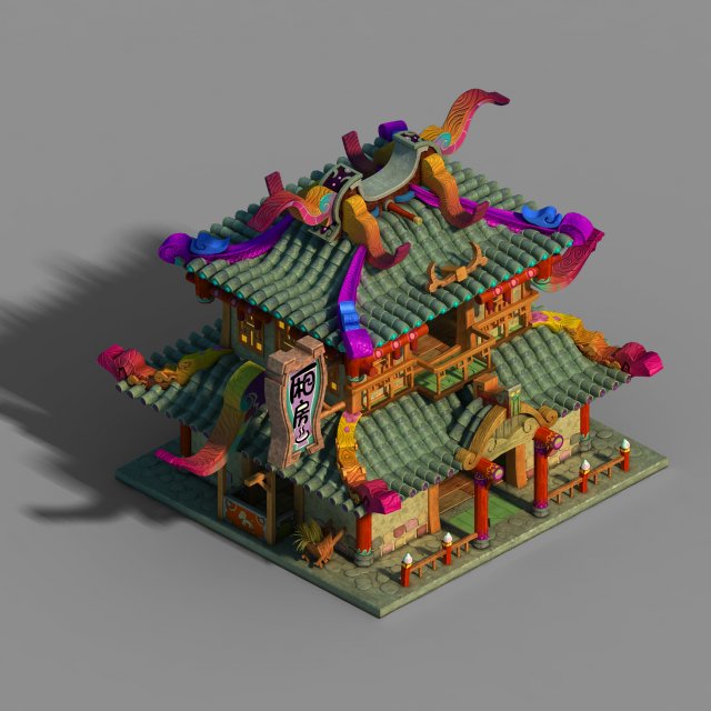 gang building - superior room 3D Model .c4d .max .obj .3ds .fbx .stl .blend 