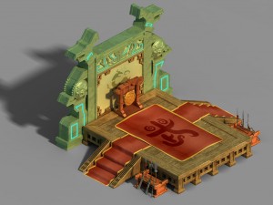 gang building - martial arts station 01 3D Model