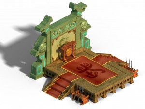 gang building - martial arts station 01 3D Model