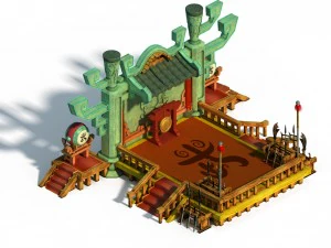 gang building - martial arts station 02 3D Model