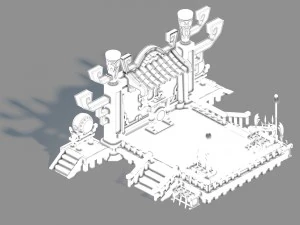 gang building - martial arts station 02 3D Model