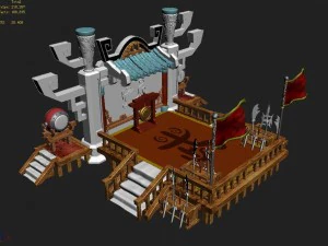 gang building - martial arts station 02 3D Model