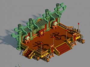 gang building - martial arts station 03 3D 模型