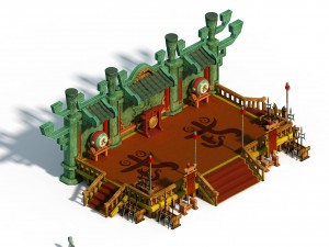 gang building - martial arts station 03 Modelo 3D