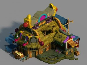 ギャングビル～中間倉庫01 3Dモデル