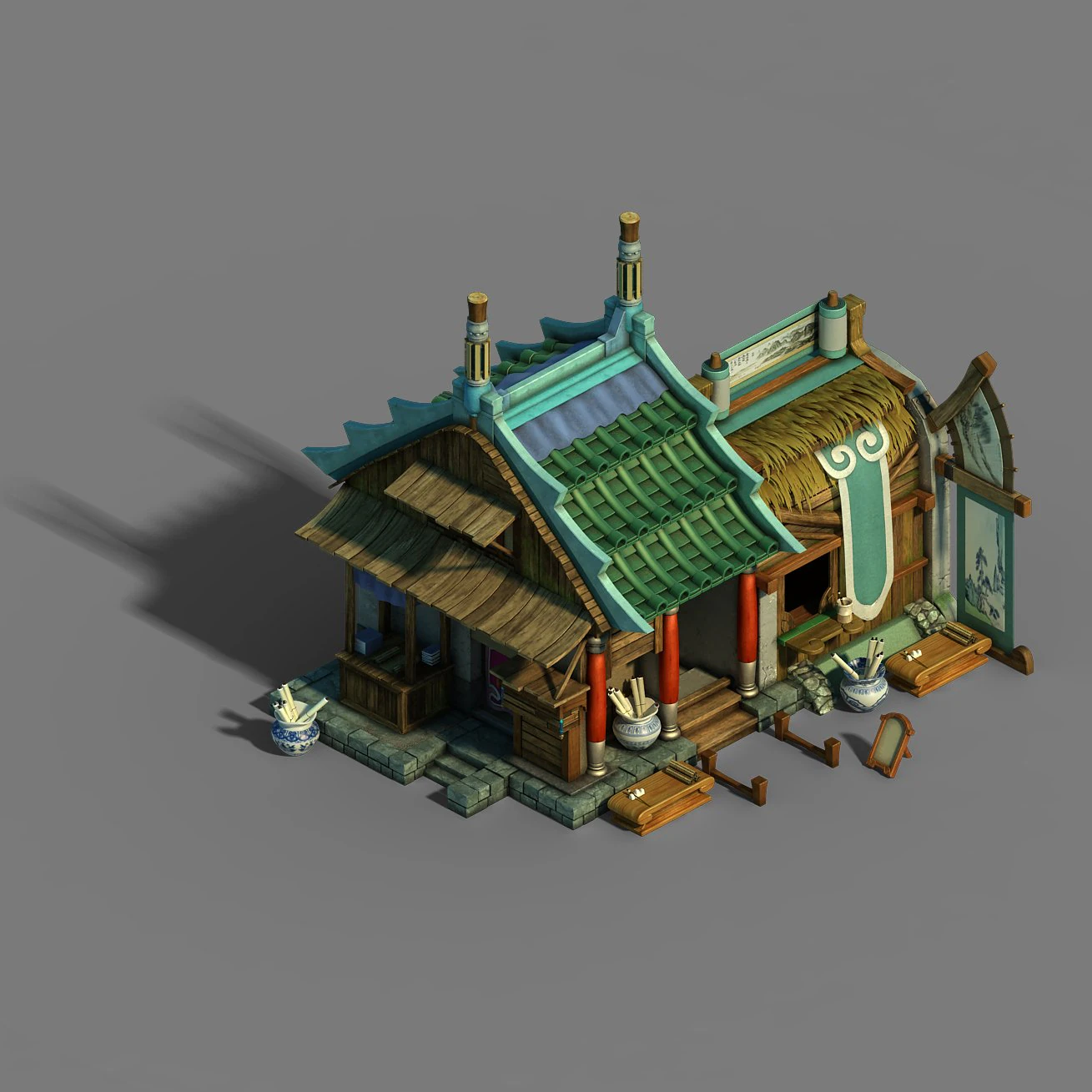 gang building - intermediate college 3D Model .c4d .max .obj .3ds .fbx .stl .blend