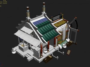 gang building - intermediate college 3D 모델