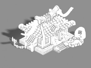 gang building - intermediate room 3Dモデル