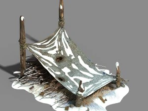 cobertizo de tela - chai dui - le&ntilde;a Modelo 3D