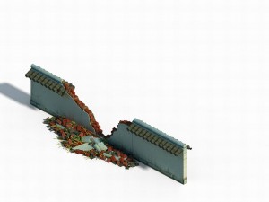 grass temple village - broken wall 03 Modelo 3D