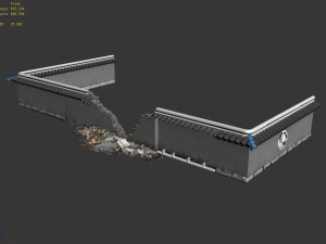 grass temple village - broken wall 03 Modelo 3D