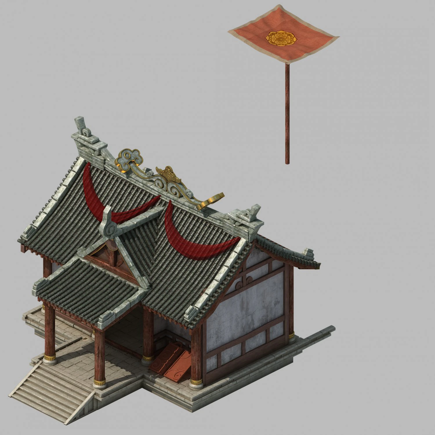 city - building - armor shop 2701 3D Model .c4d .max .obj .3ds .fbx .stl .blend 