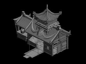 city - building - armor shop 2702 Modèle 3D