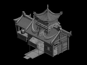 citt&agrave; - edificio - negozio di armature 2702 Modello 3D