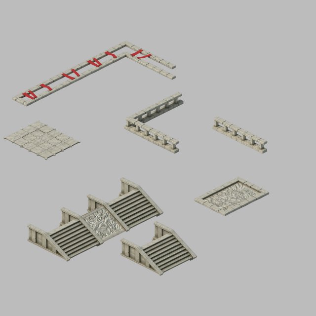 city building - staircase - fence 2703 3Dモデル .c4d .max .obj .3ds .fbx .stl .blend