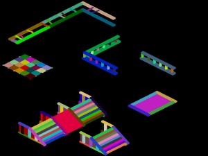 city building - staircase - fence 2703 3Dモデル
