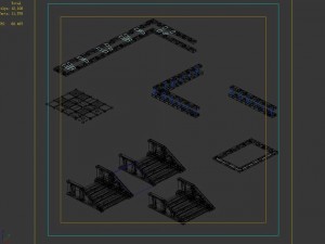 city building - staircase - fence 2703 3Dモデル