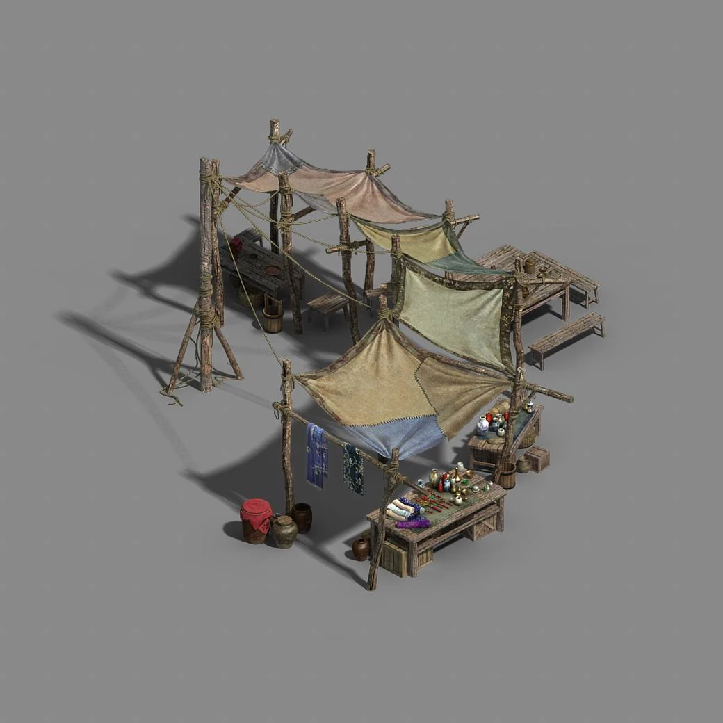 prairie - stalls 02 3D Model .c4d .max .obj .3ds .fbx .stl .blend 
