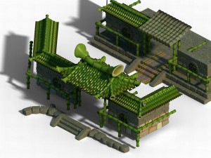 dazhufeng - bamboo house 01 Modèle 3D