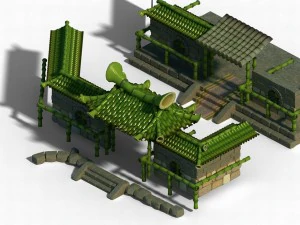 dazhufeng - bamboo house 01 3D Model