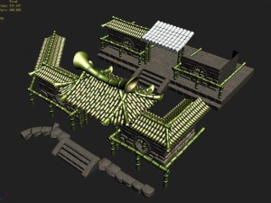 dazhufeng - bamboo house 01 Modèle 3D