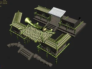 dazhufeng - bamboo house 01 3D Model