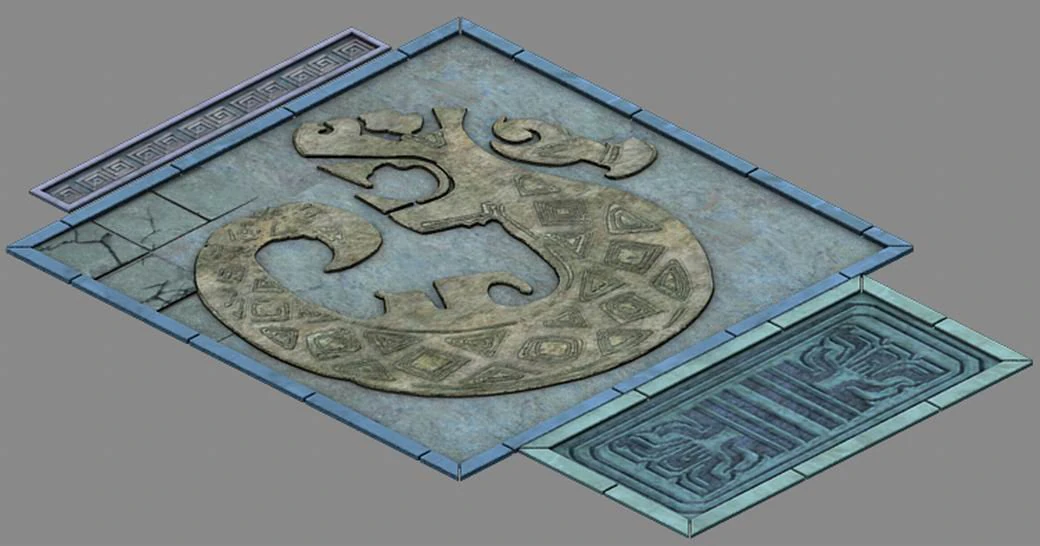 underground - palace - surface carving 3D Model .c4d .max .obj .3ds .fbx .stl .blend 