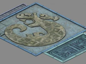 underground - palace - surface carving 3D Model