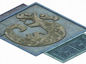 underground - palace - surface carving 3D Model