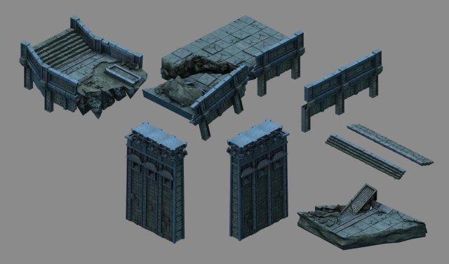 underground - palace - cliffs 3D Model .c4d .max .obj .3ds .fbx .stl .blend