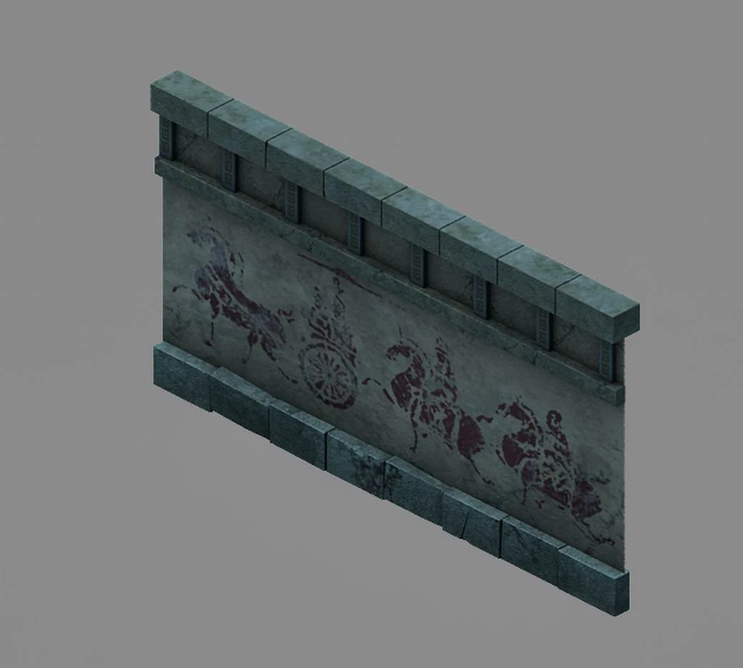 underground - palace - walls 02 3D Model .c4d .max .obj .3ds .fbx .stl .blend 