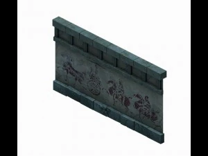 underground - palace - walls 02 3D Model