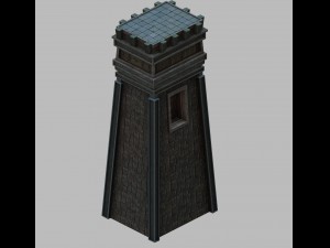 dungeon - square stone pillar 01 3D Model