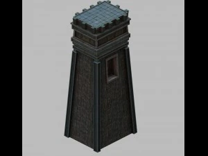 zindan - kare taş s&uuml;tun 01 3D Model