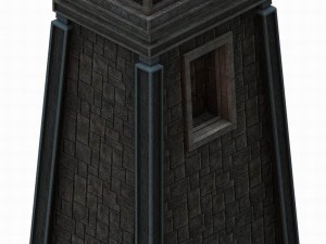 dungeon - square stone pillar 01 3D Model