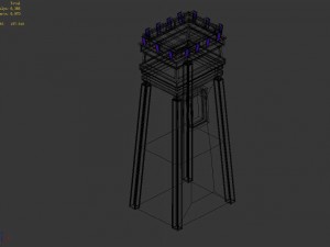 dungeon - square stone pillar 01 3D Model