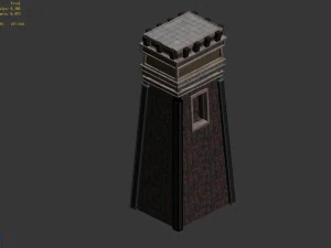 dungeon - square stone pillar 01 3D Model