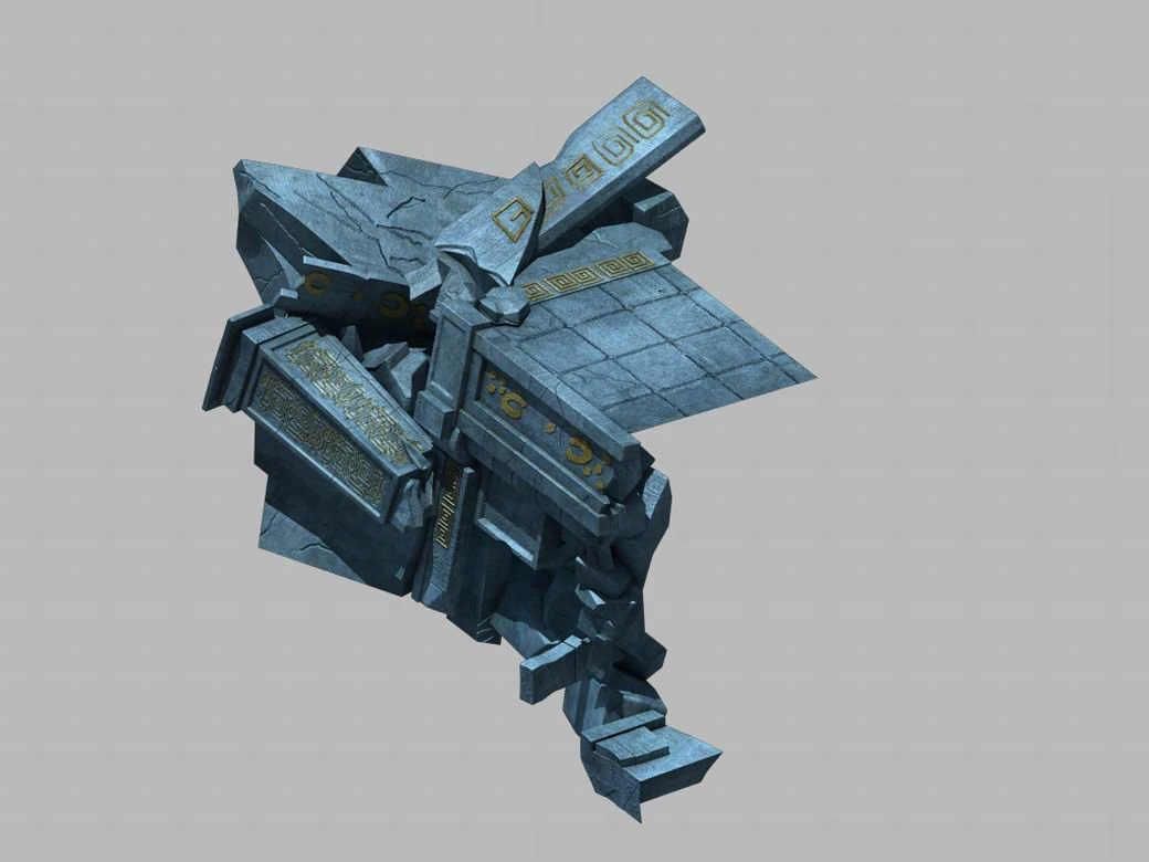 dungeon - damaged pillars 02 3D Model .c4d .max .obj .3ds .fbx .stl .blend 