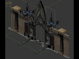 advanced collection area - entrance gate 01 Model 3D
